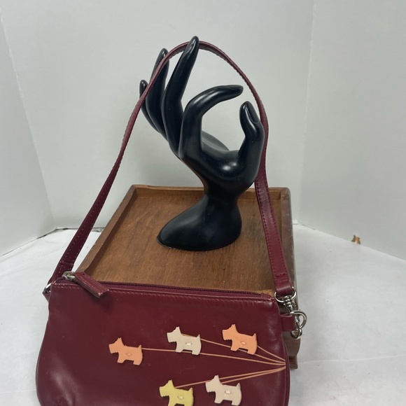 RADLEY LONDON MINI BAG LEATHER BURGUNDY SCOTTISH DOGS LIMITED EDITION KAWAII - Picture 14 of 16